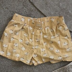 Yellow Sheep Print Shorts
